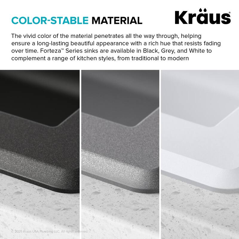 Kraus Forteza� 31-3/4" Composite Granite Kitchen Sink for Undermount