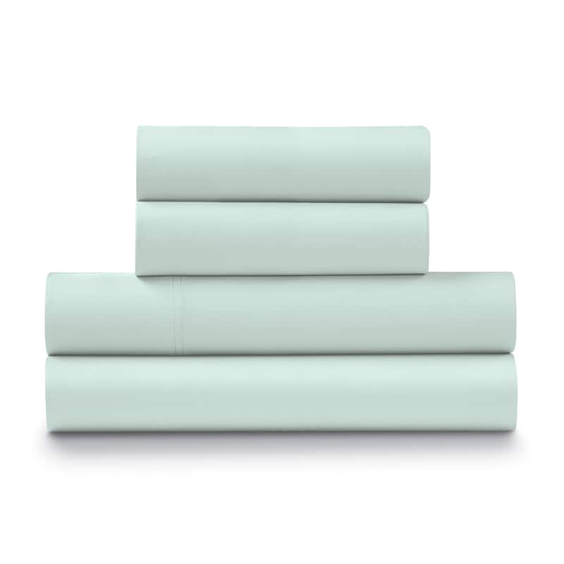 100% Cotton Percale Cool and Crisp Deep Pocket Sheet Set - Mint - Full