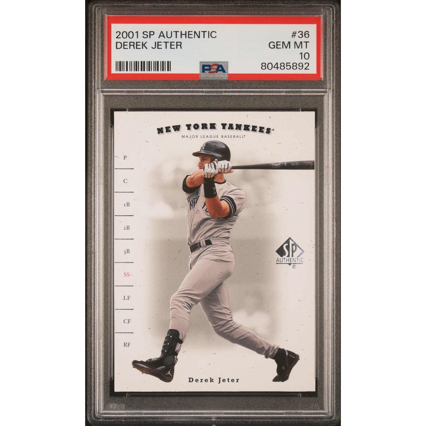 Derek Jeter 2001 Upper Deck SP Authentic Baseball Card #36 Graded PSA 10 -  Black - 8'6" x 11'6" - Overstock - 40999378
