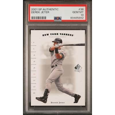 Derek Jeter 2001 Upper Deck SP Authentic Baseball Card #36 Graded PSA 10 - 8'6" x 11'6"