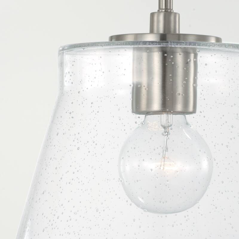 Baker 1-light Small Pendant/ Semi-Flush Mount w/ Clear Seeded Glass