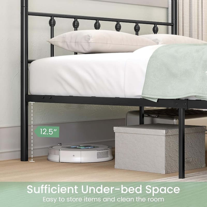 Twin/Full/Queen/King Metal Bed Frame Platform Bed w/ Headboard