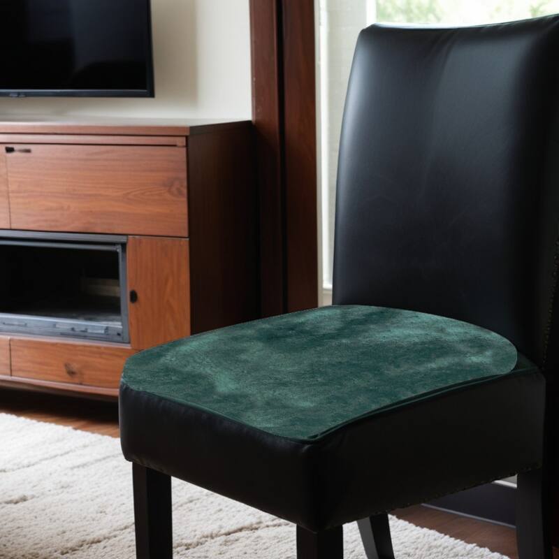 HomeRoots 17" Square Natural Medical Grade Sheepskin Chair Pad - Emerald