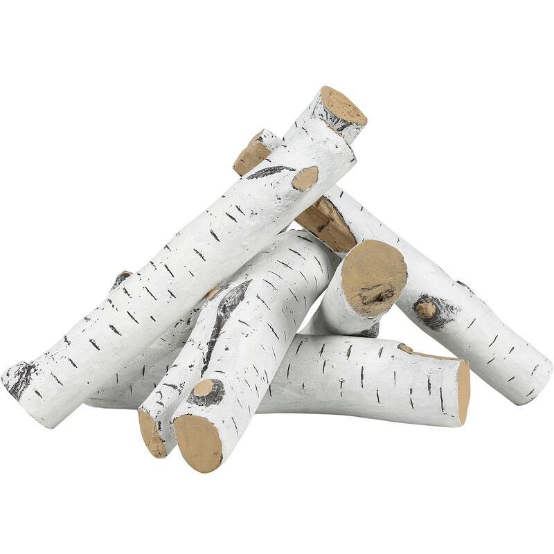 Logs, Gas Fireplace Ceramic Logs for Fire place, Heat-Resistant Wood Log Gas Realistic Logs, Stackable Wood Branches
