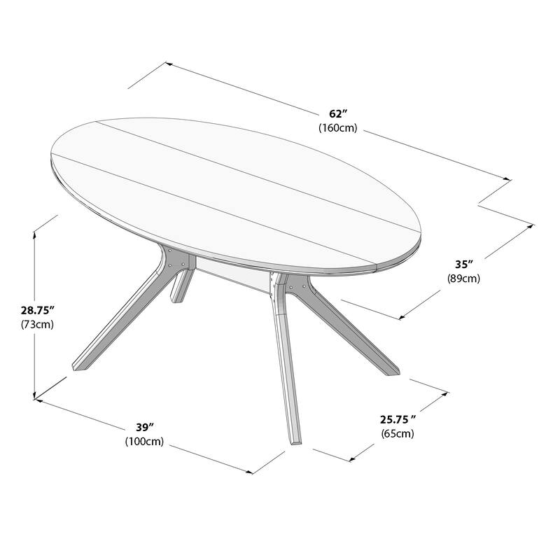 Plank and Beam Verso Oval Dining Table - 62"
