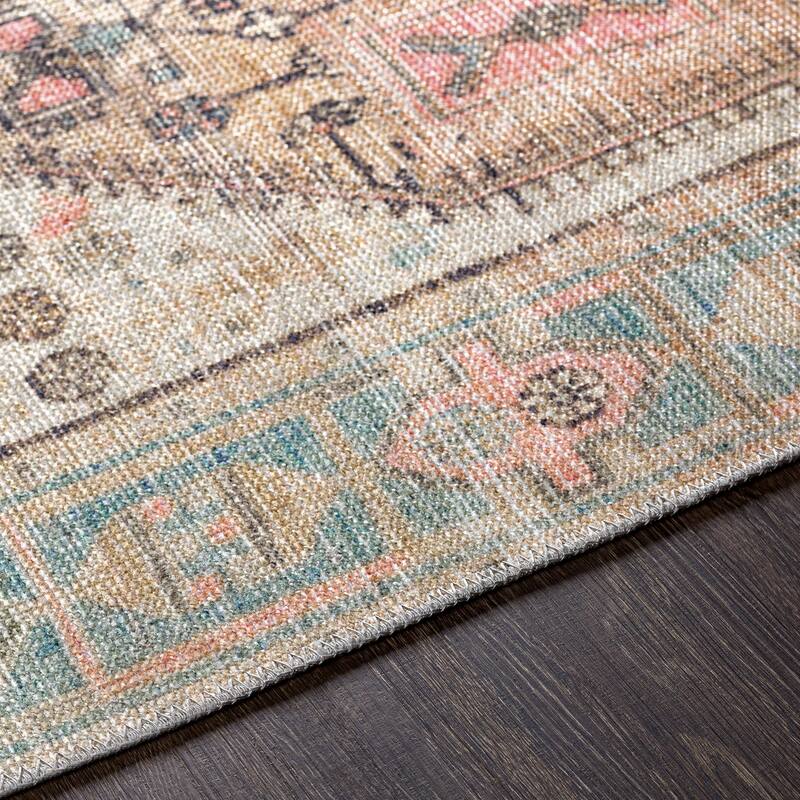 Livabliss Traditional Alanya Medallion Washable Area Rug