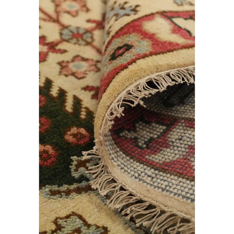 Hand Knotted Oriental 100% Wool Carpet Transitional All-Over Beige & Ivories Oushak Area Rug - 10' 2'' X 7' 9''