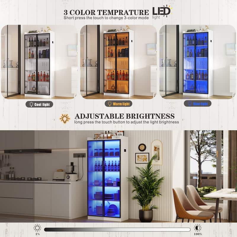 Dining Cabinet with LED light