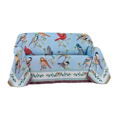 Songbirds and Branches Tapestry Furniture Throw Blanket - Loveseat