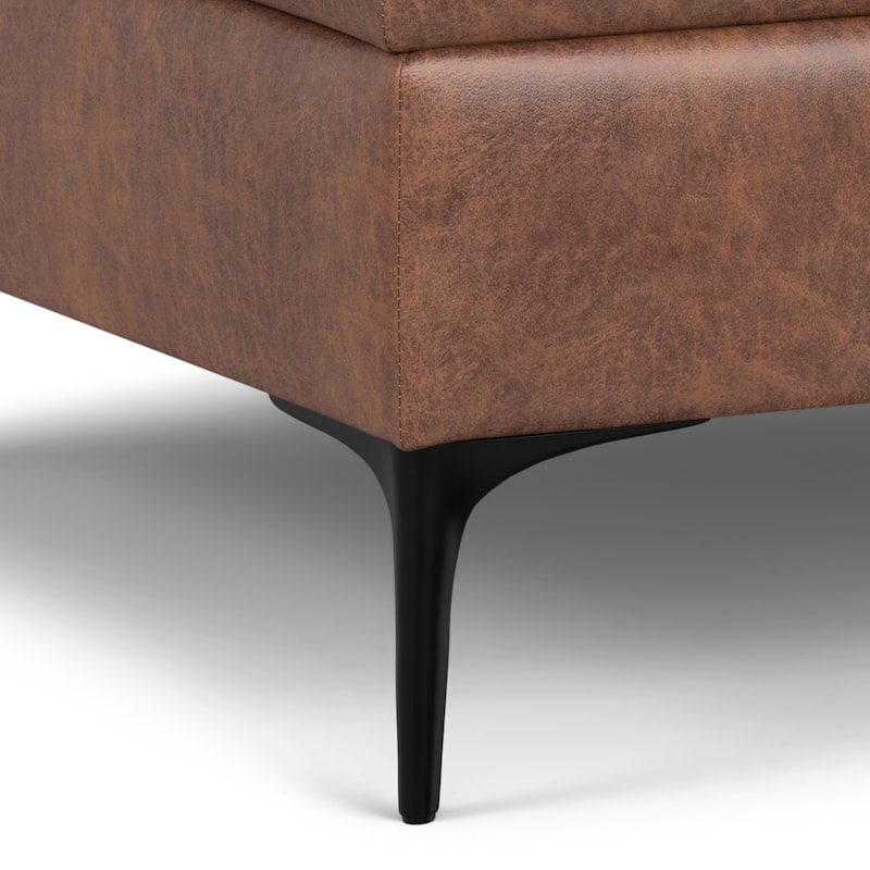 WYNDENHALL Lilah 36" Wide Contemporary Coffee Table Storage Ottoman with Lift Up Lid