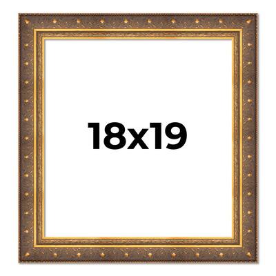 18x19 Frame Vintage Gold Solid Wood Picture Frame | 2.5 Inch Moulding