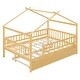 preview thumbnail 41 of 83, Montessori Bed House Bed with Trundle Bed and Headboard, Wood Daybed Platform Bed Frame No Box Spring Needed for Boys Girls