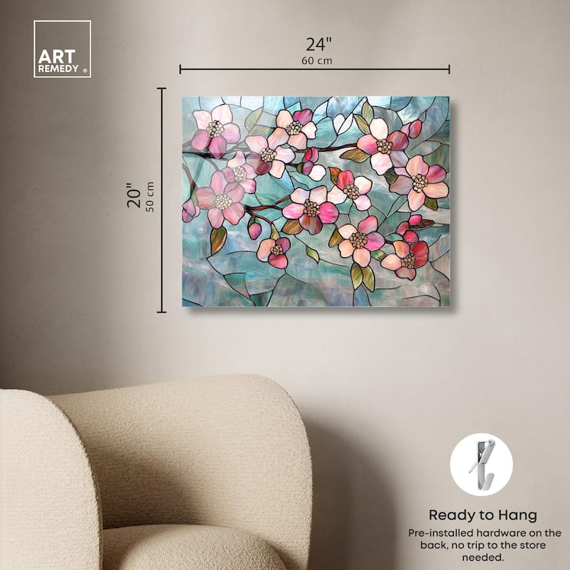 Shimmering Spring Blossoms I Acrylic by Art Remedy, Ready to Hang