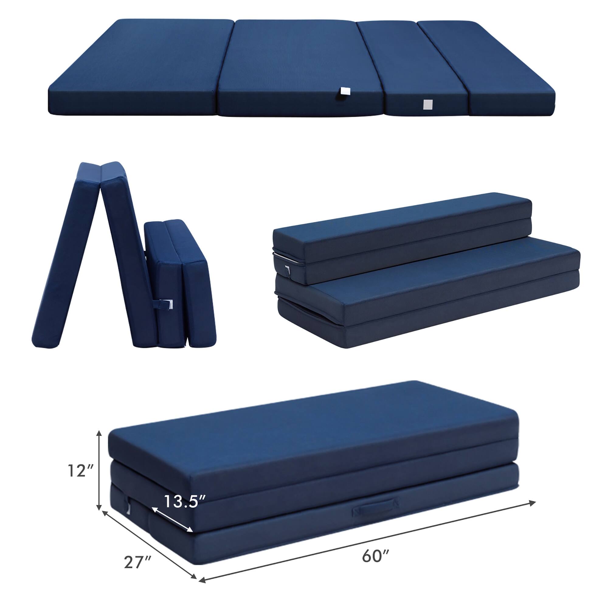 4 Inch Thick Folding Portable Mattress Pad Sofa Bed Sleepover Futon