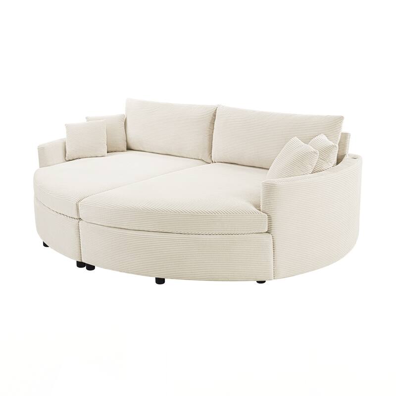 102.3" Sofa Bed Upholstered Sofa Couch with Deep Seat and USB Ports for Living Room