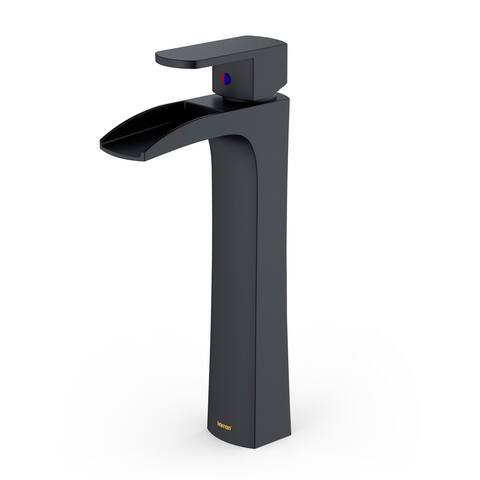Karran Kassel Single Hole Single Handle Vessel Bathroom Faucet with Matching Pop-up Drain