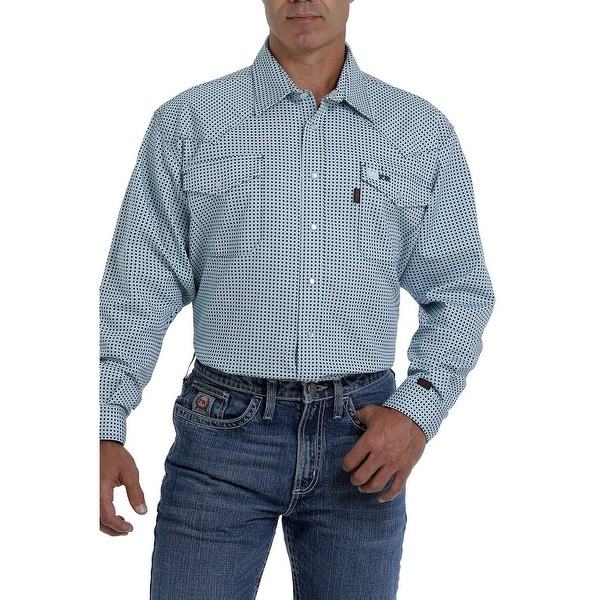 Cinch Work Shirt Mens L/S Flame Resistant Micro Geo Print. Opens flyout.