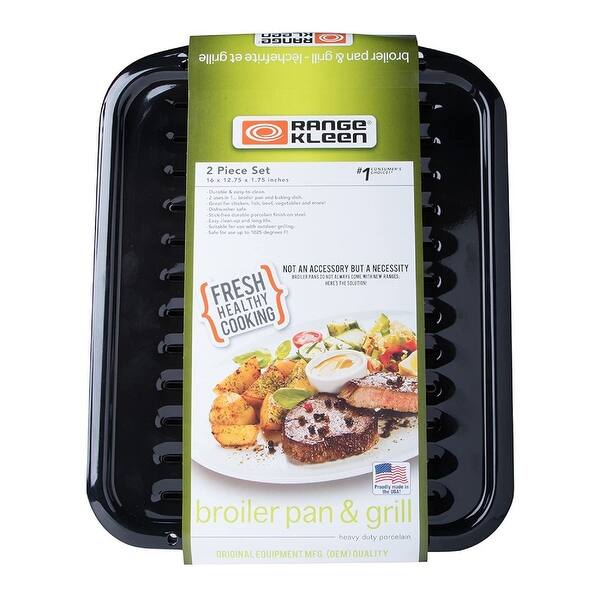 Range Kleen Porcelain Broiler Pan & Grill (2 Piece Set) Bed Bath