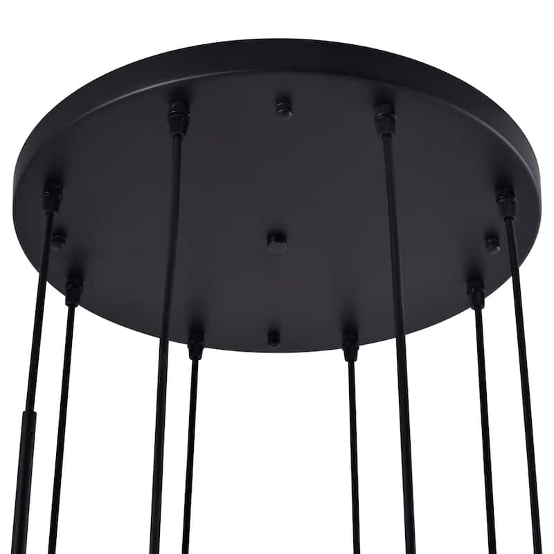 Artcraft Crema 8-Light Chandelier 18.5" - Black with Brushed Brass Accent