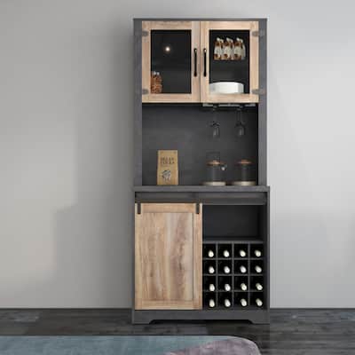 Barn Door Bar Cabinet For Living Room