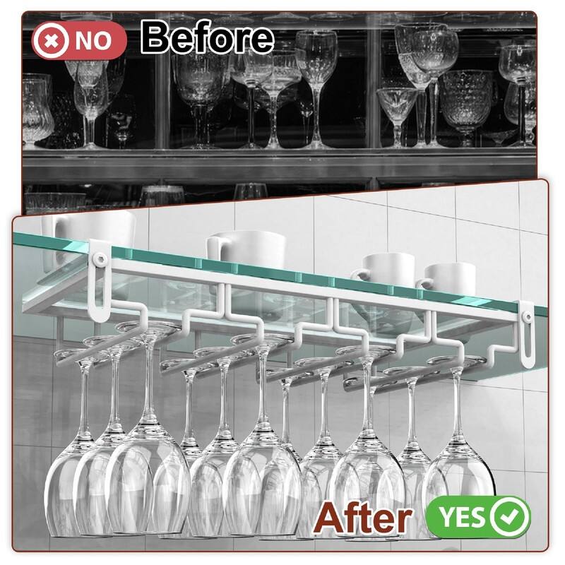 Hanging Wine Glass Storage Hanger Organizer - 17.6"D x 8.8"W x 2"H
