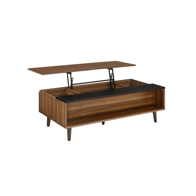 Coffee Table w/Lift Top, Walnut & Black