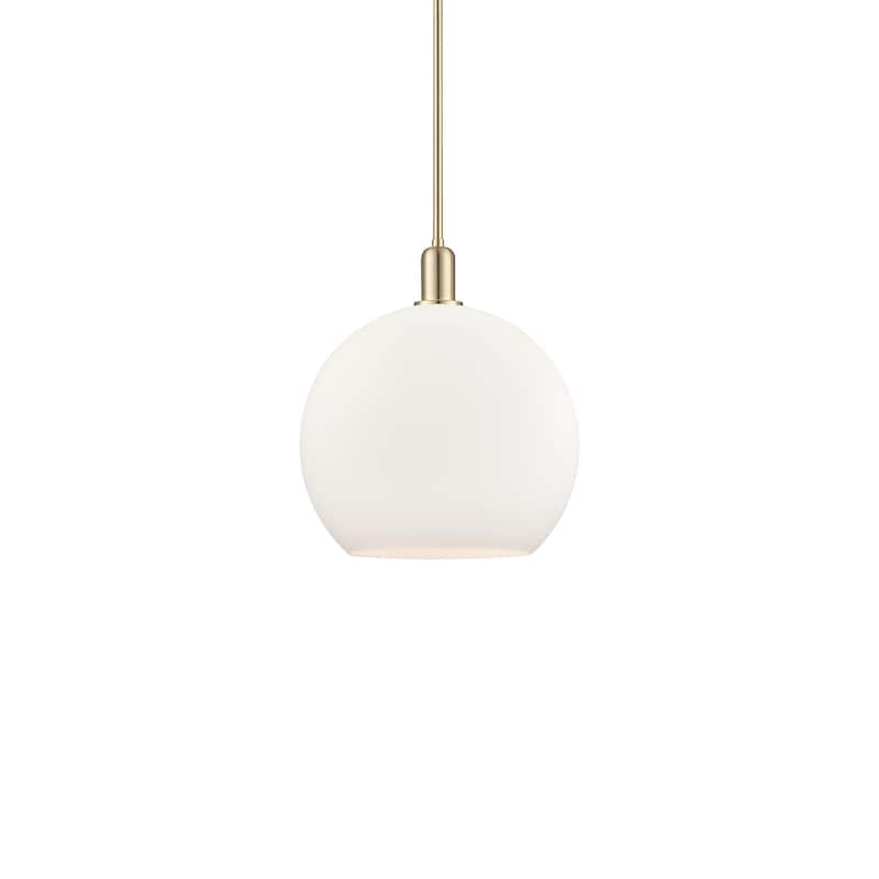 Innovations Lighting 716-1S-18-14 Athens Pendant Athens 14" Wide - Champagne Bronze / Matte White