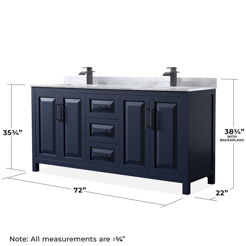 Wyndham Collection Daria 72" Free Standing Double Vanity Set with MDF
