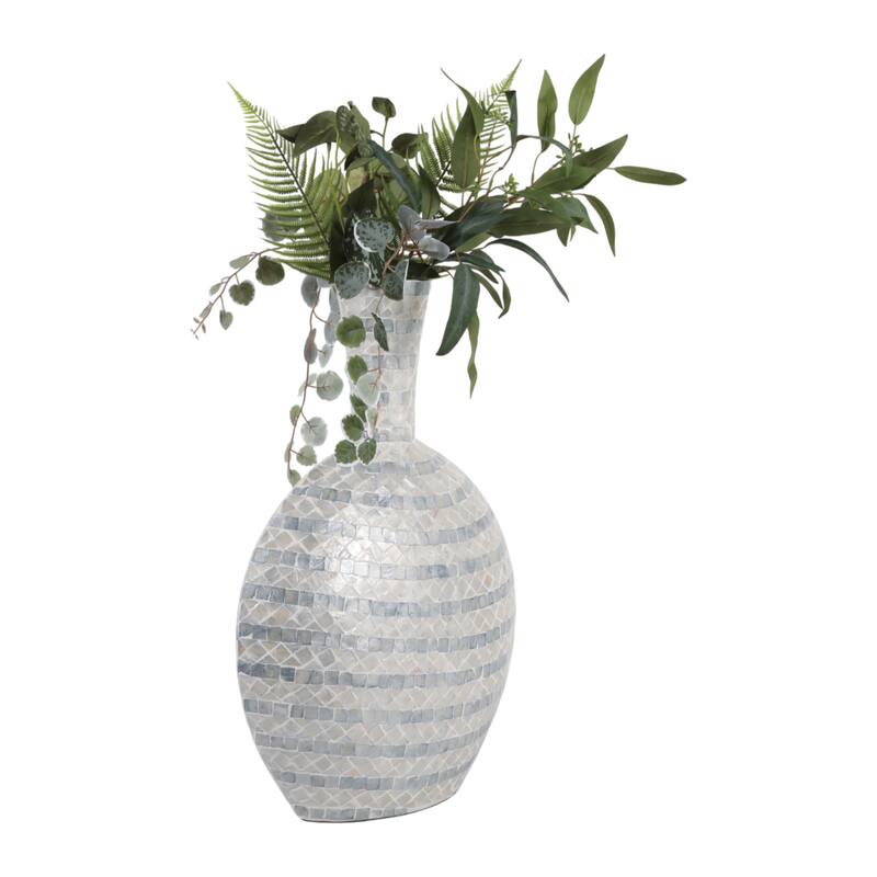 Decorative Vase - Ceramic Capiz Mosaic Gourd