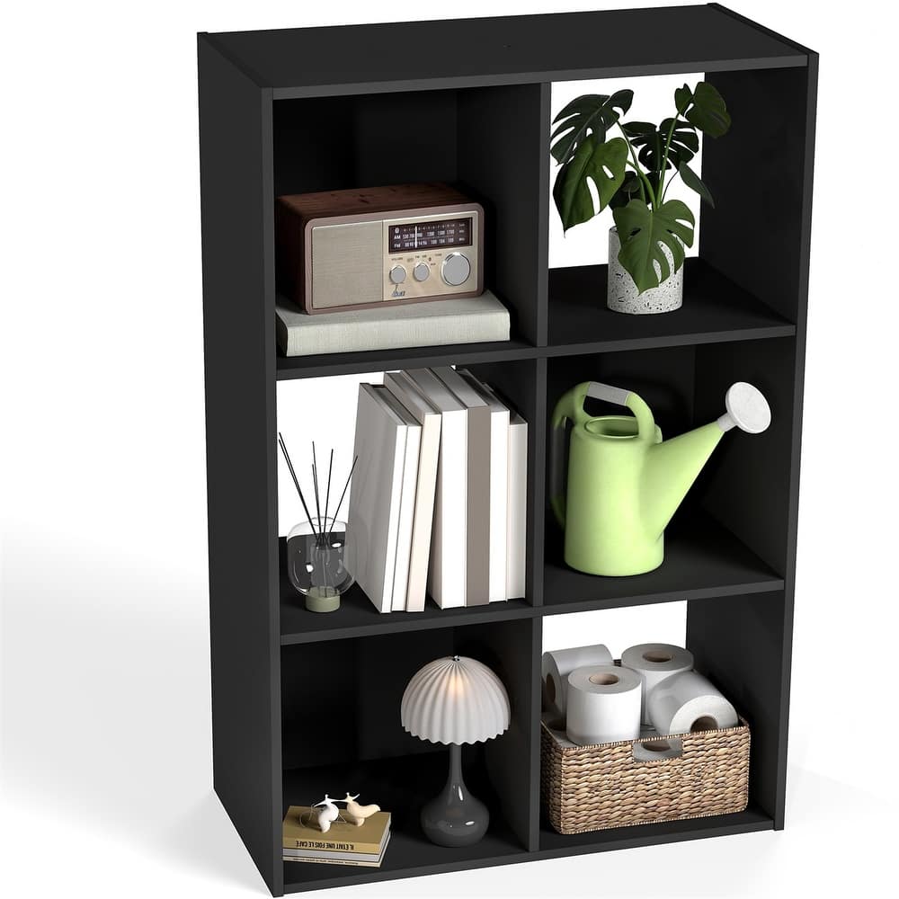 Cube Storage Organizer Shelf with Freestanding Bookshelf.