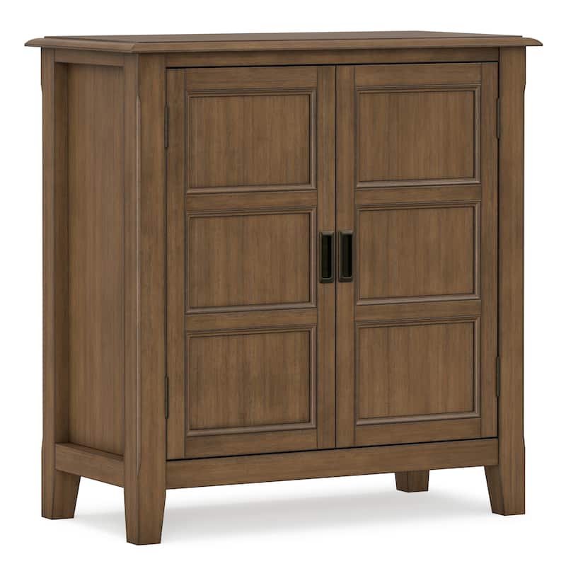 WYNDENHALL Portland SOLID WOOD 30 inch Wide Transitional Low Storage Cabinet - 30"w x 14"d x 31"h