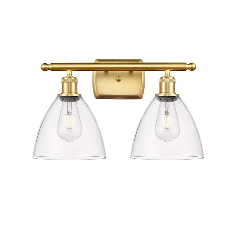 Innovations Lighting 516-2W-11-18 Bristol Vanity Bristol 2 Light 18" - Satin Gold / Clear