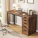 preview thumbnail 13 of 36, 47-inch Computer Desk with 5-drawer, Wood and Metal Writing Desk for Study Living Room