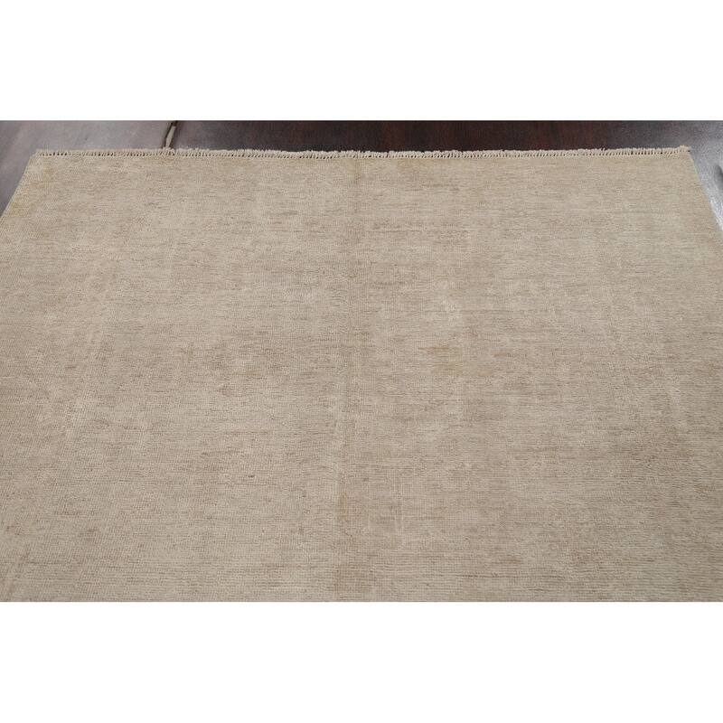 Vegetable Dye Muted Oushak Oriental Area Rug Hand-knotted Wool Carpet - 5'10" x 9'2"