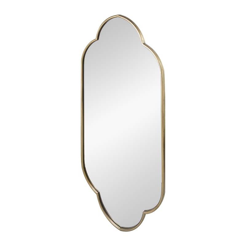 22.4" x 1" x 48" Champagne Gold Decorative Wall Mirror with Notched Edges - Champagne