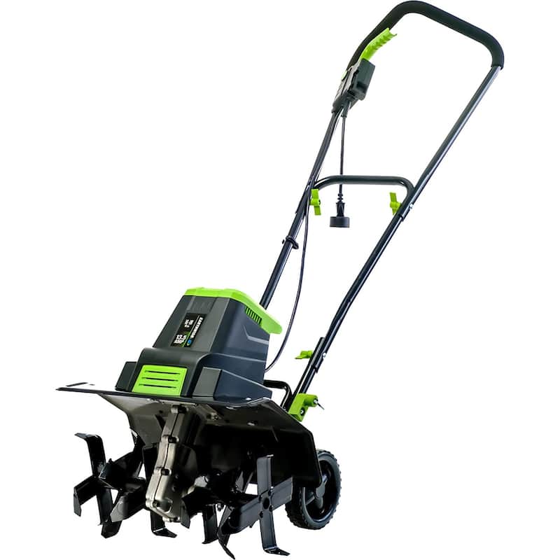 Earthwise 13.5-Amp 16-Inch Electric Garden Tiller Cultivator, Fixed Tines, Black