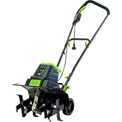 Earthwise 13.5-Amp 16-Inch Electric Garden Tiller Cultivator, Fixed Tines, Black