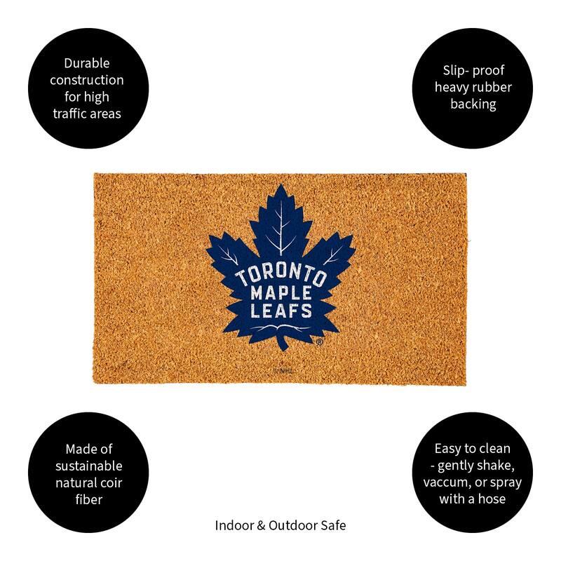 Coir Door Mat, 16"x 28", Toronto Maple Leafs - 28" x 16"