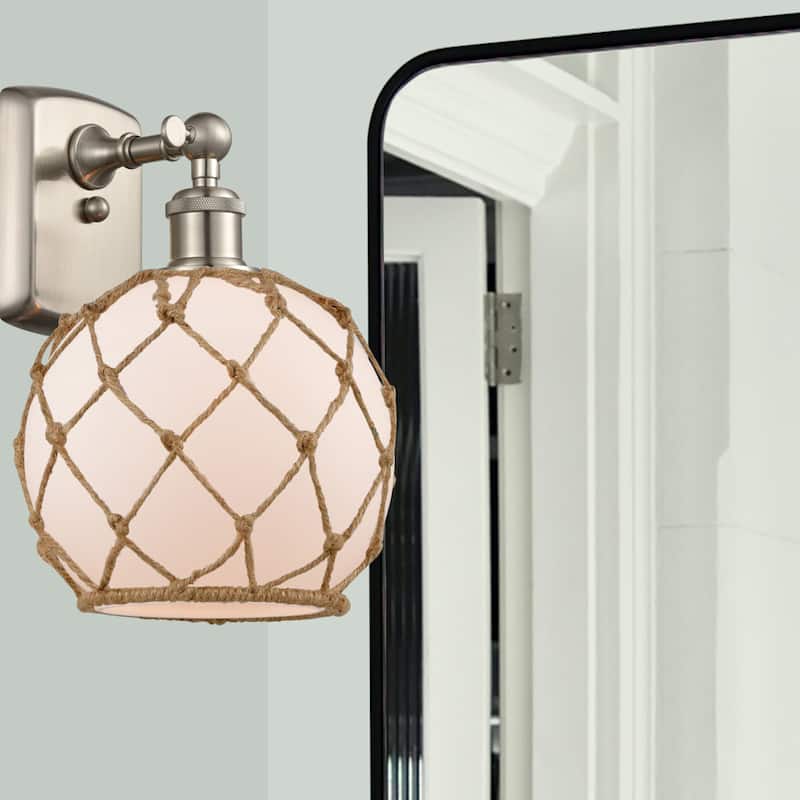 Innovations Lighting Farmhouse Rope 13" Tall Bathroom Sconce