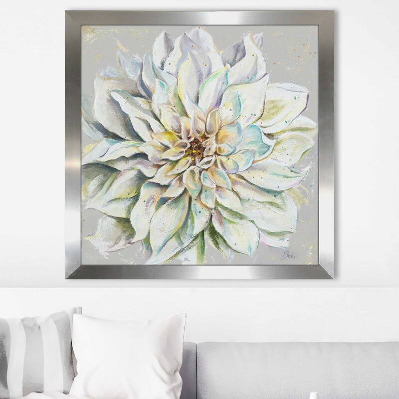 "Grey Dahlias II (Square)" Print on Acrylic