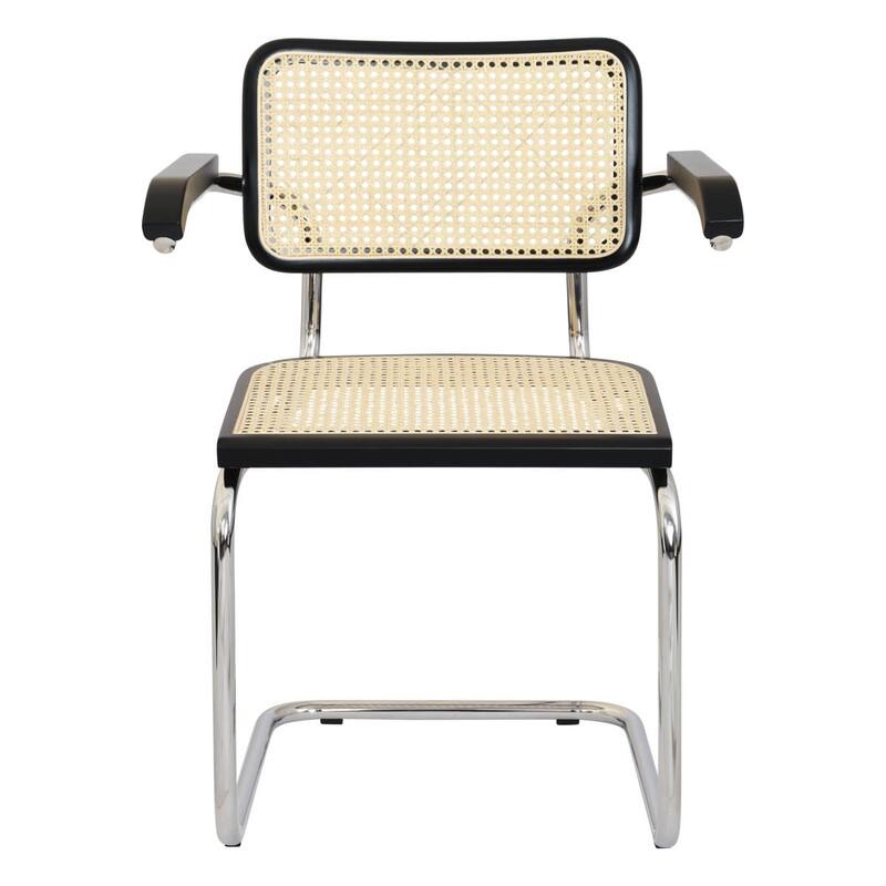 Breuer Chair Company Marcel Breuer Cesca Cane Cantilever Armchair Arm Chair w/ Chrome Steel Frame (Various Wood & Cane Colors)