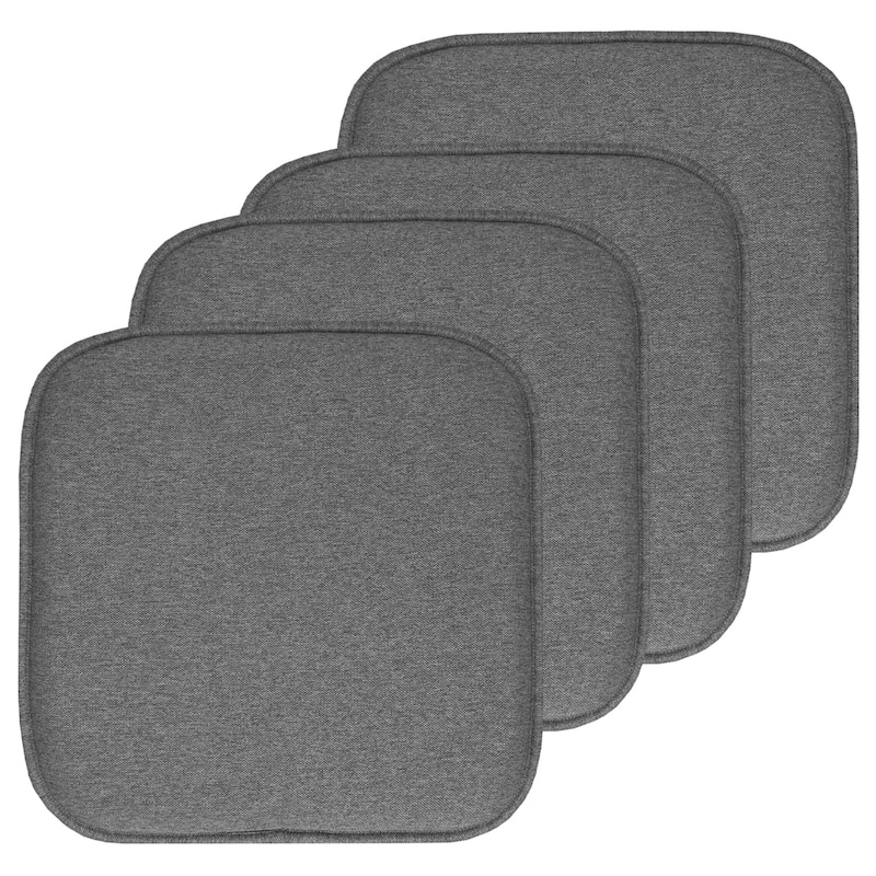 Charlotte Jacquard Cover Memory Foam Chair Pads - Grey - Set of 4