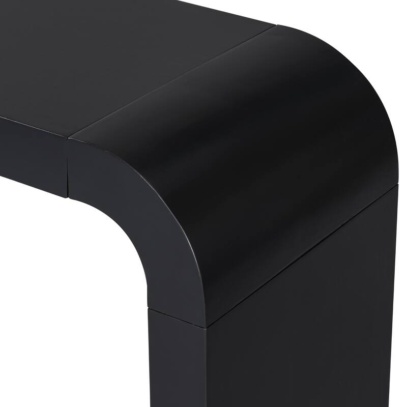 Acacia Veneer Entryway Table Sofa Table with 2 Legs, Minimalist Console Tables Curved Hallway Tables for Living Room