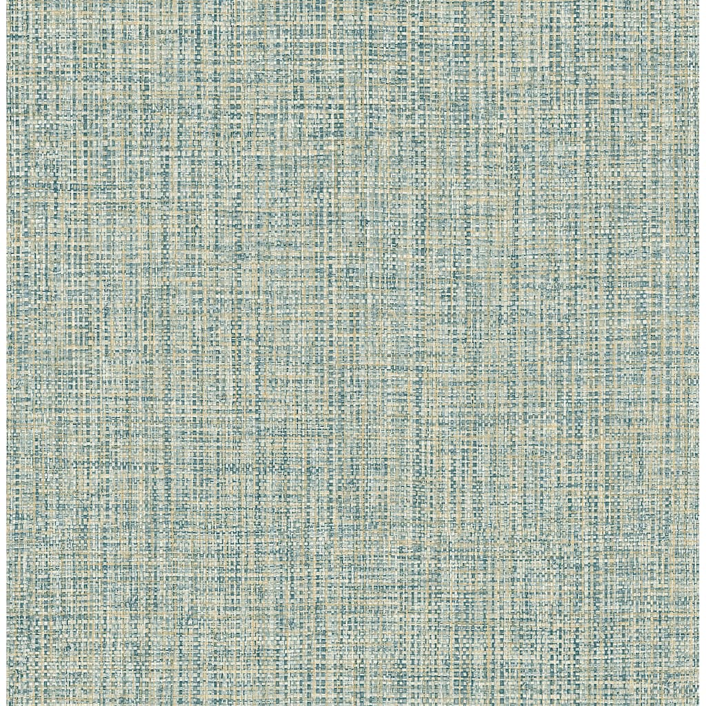 A-Street Prints Rattan Teal Woven Wallpaper