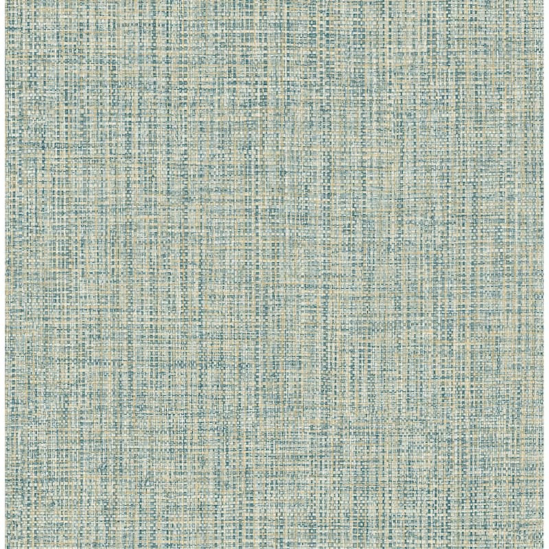 A-Street Prints Rattan Teal Woven Wallpaper