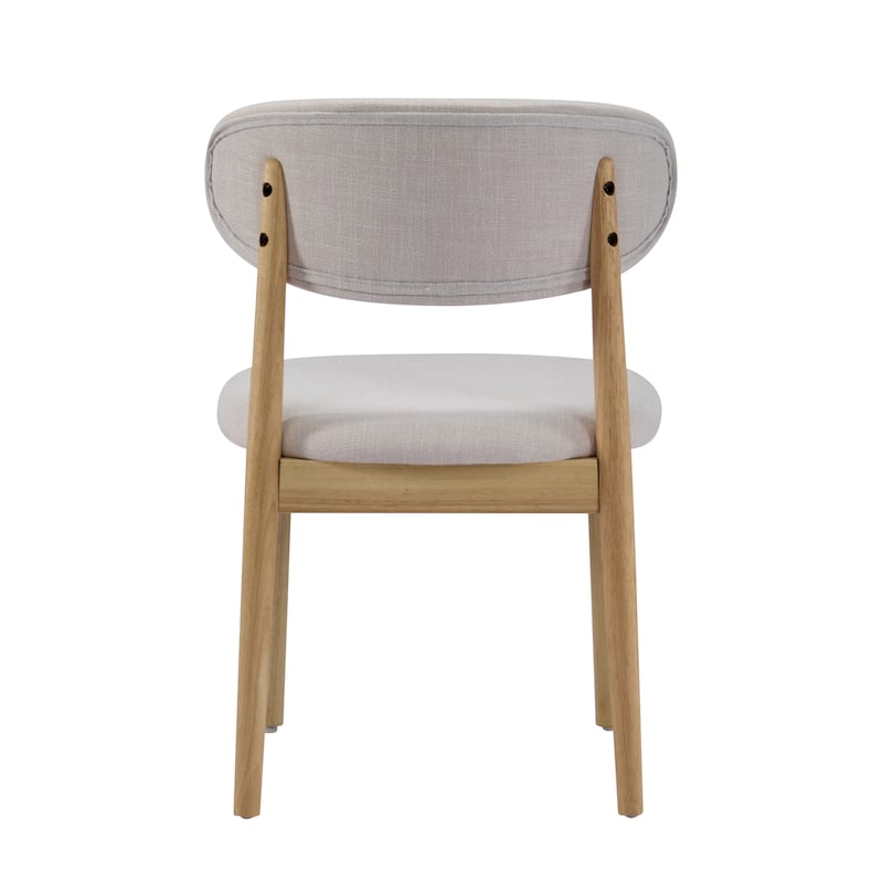 Christopher Knight Home - Caelum Upholstered Rubberwood Dining Chair with Solid Wood Legs