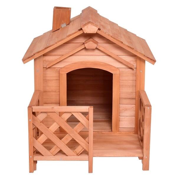 Shop Outdoor Natural Fir Wood Dog House For Small Dogs Overstock