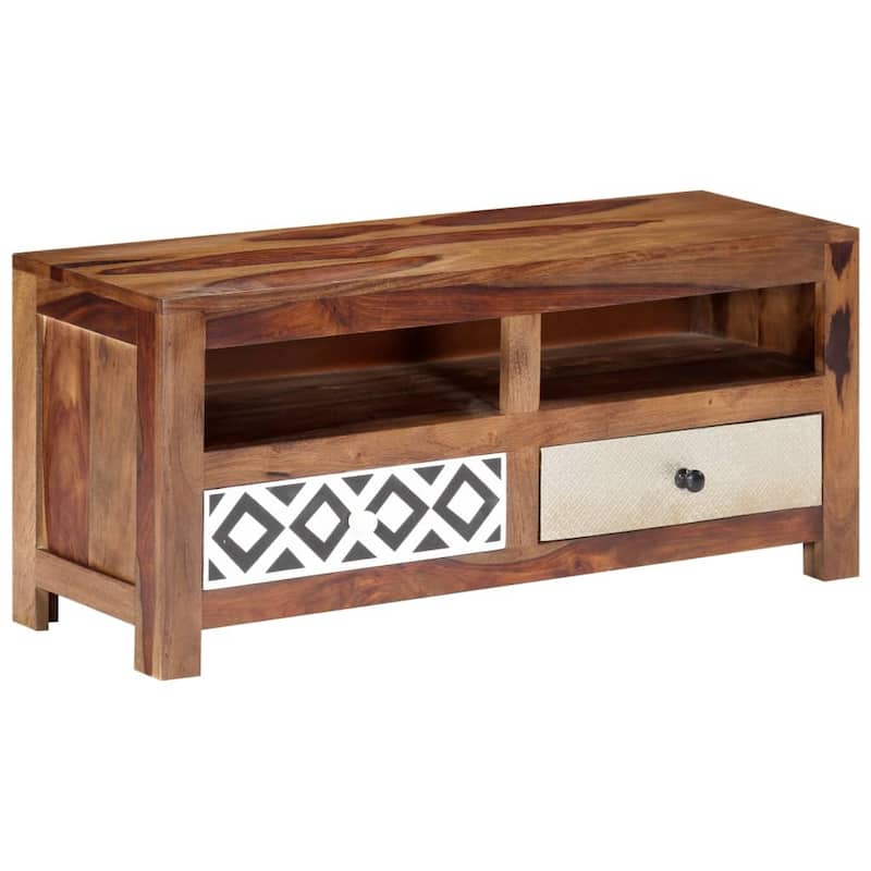 vidaXL TV Stand 35.4"x11.8"x15.7" Solid Wood Sheesham