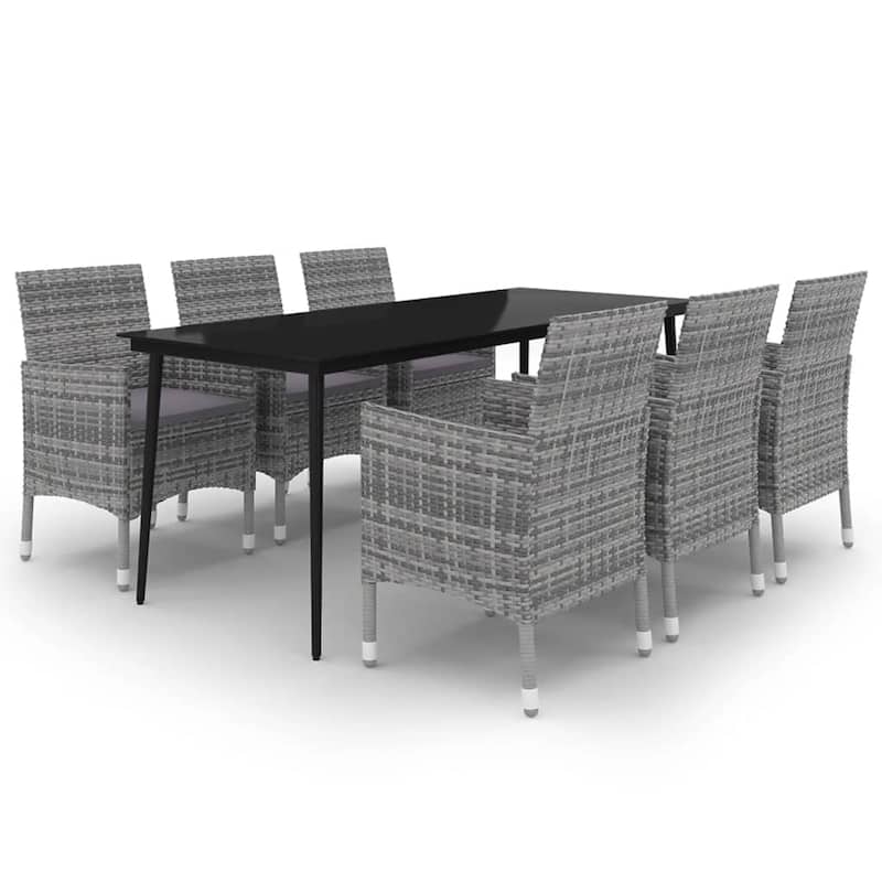 vidaXL Patio Dining Set 3/5/7 Piece Multi Colors 31.5"/55.1" Table Length - 78.7" x 39.4" x 29.1"
