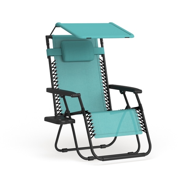 Garden City Oversized Zero Gravity Chair with Sunshade and Drink